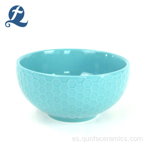 Conjunto de vajilla de cerámica personalizada de almacenamiento en relieve de venta caliente